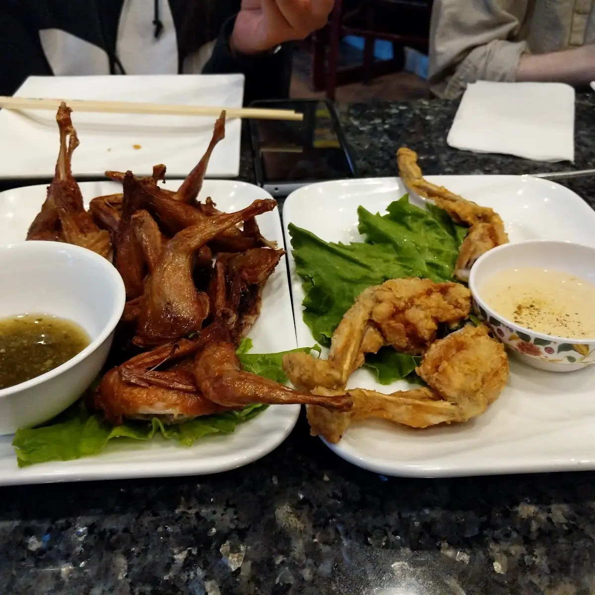 Fried Quail and Frog Legs