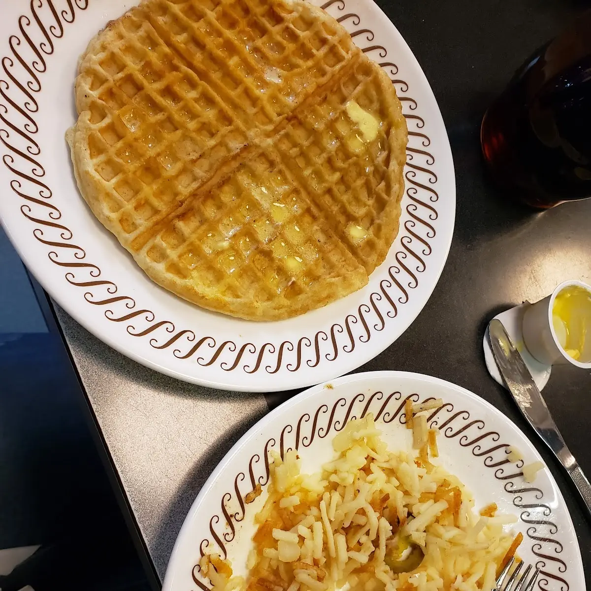 Waffle and Smothered Hash Browns