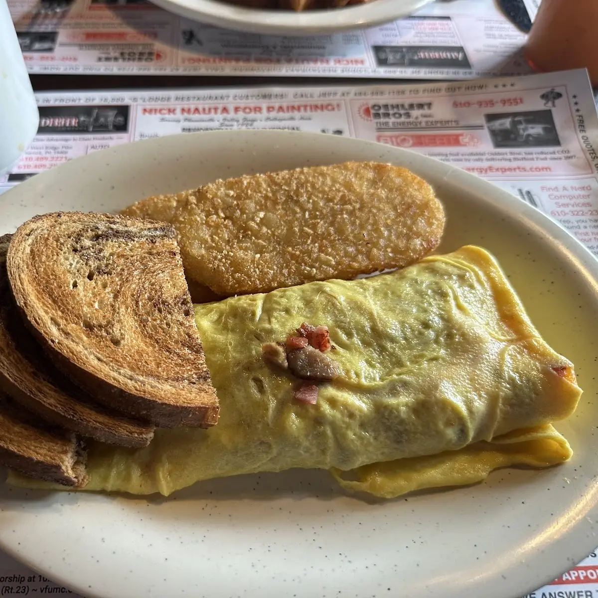 Bacon Mushroom Cheese Omelet