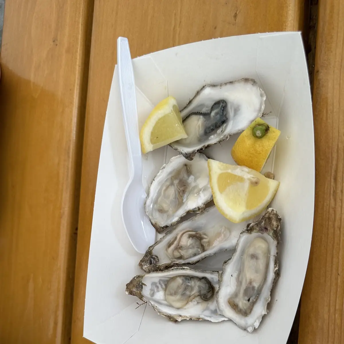Fresh Oysters with Lemon Wedge