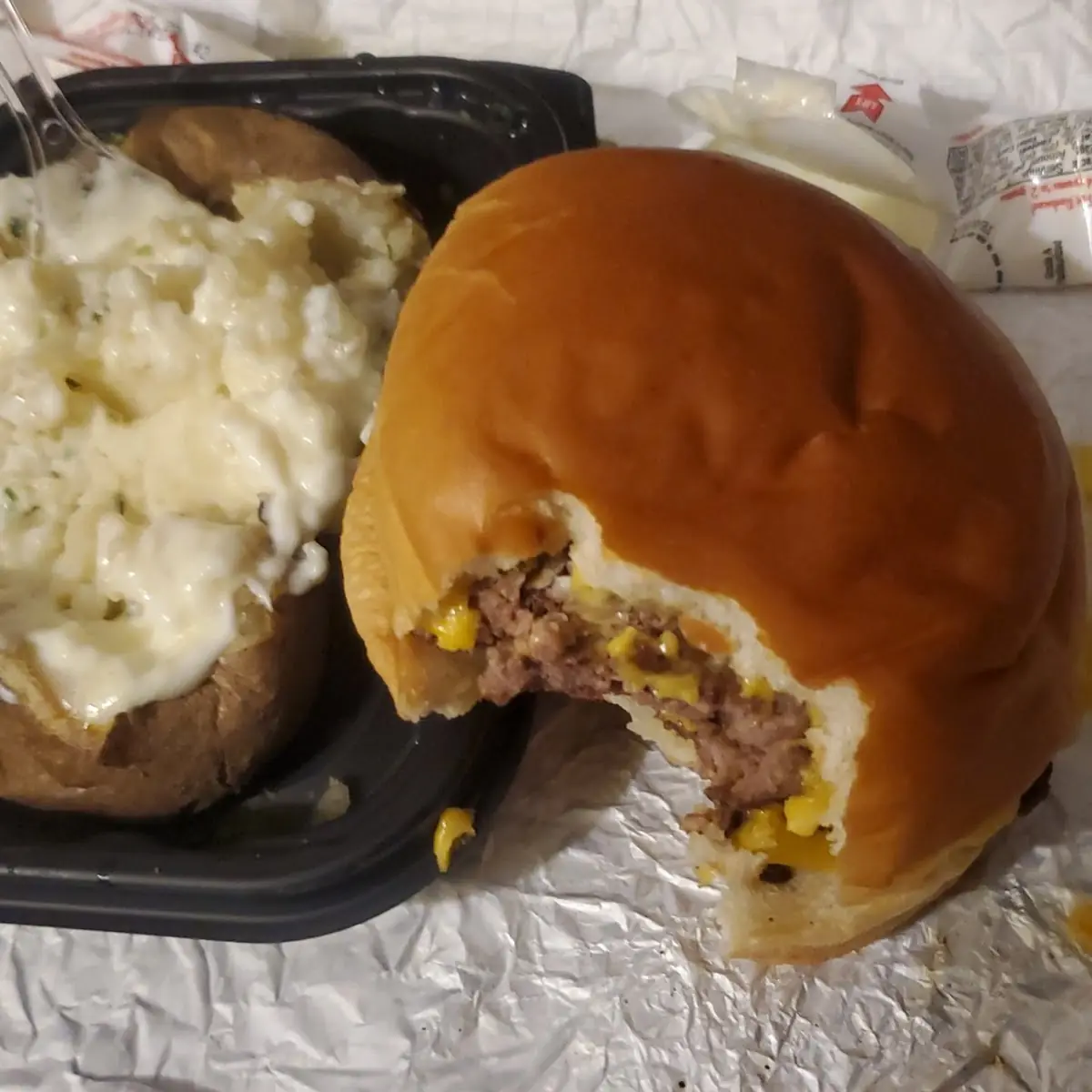 Dave's Double Cheeseburger Combo with Baked Potato