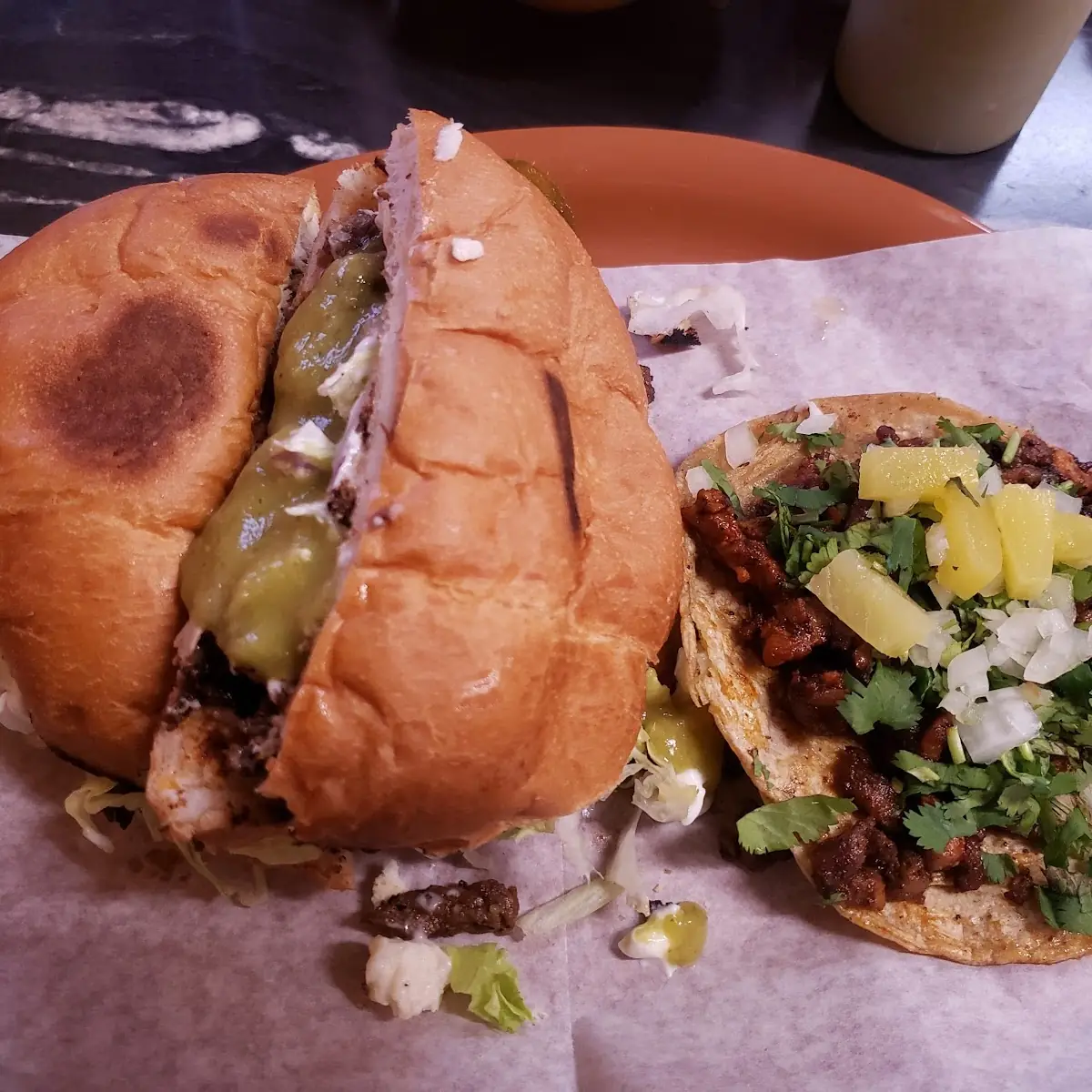 Torta Asada Taco Al Pastor