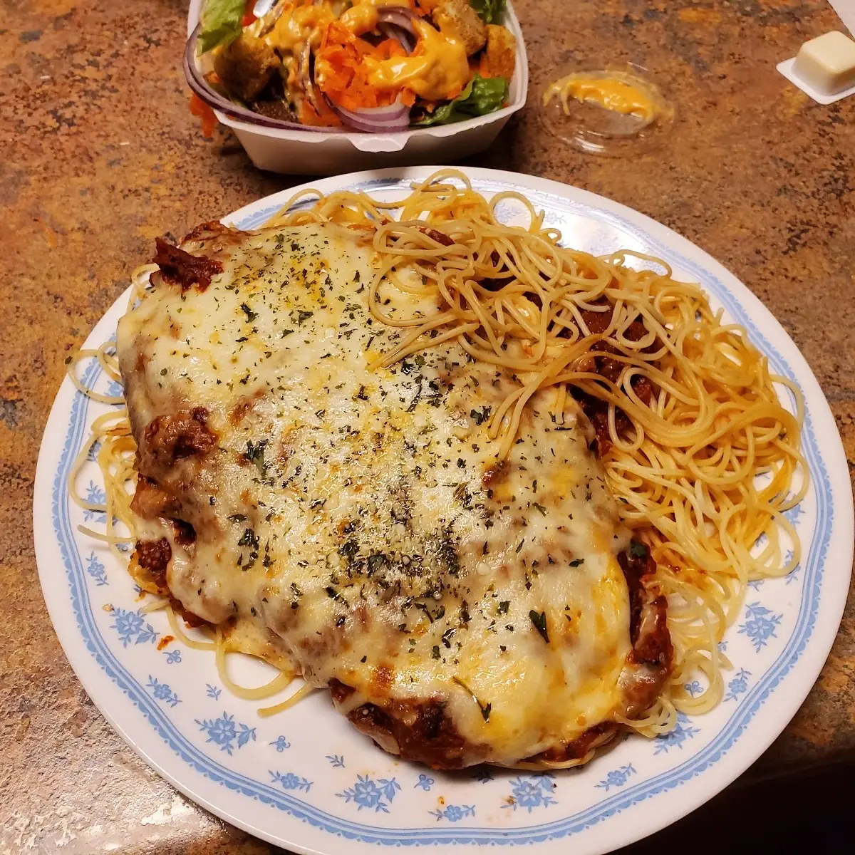 Veal Parmigiana with Pasta