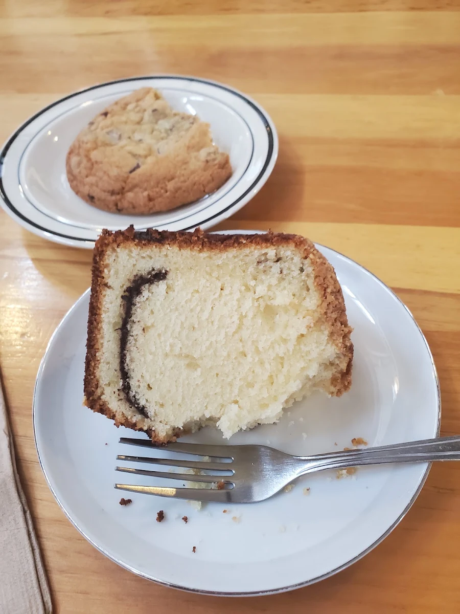 Coffee Cake and Chocolate Chip Cookie