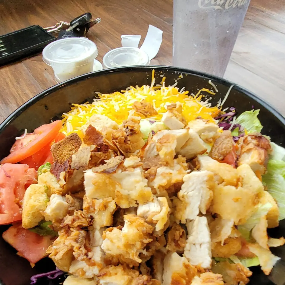 Salad with Fried Chicken Tenders