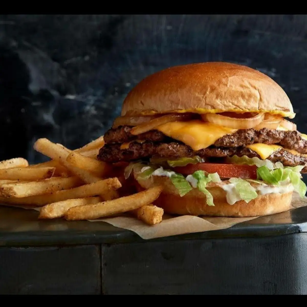 Double Cheese Burger and Fries