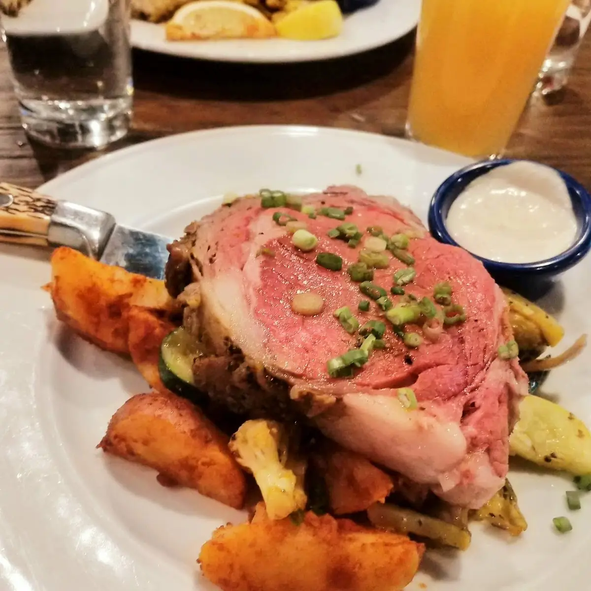 Prime Rib with Roasted Potatoes and Veggies