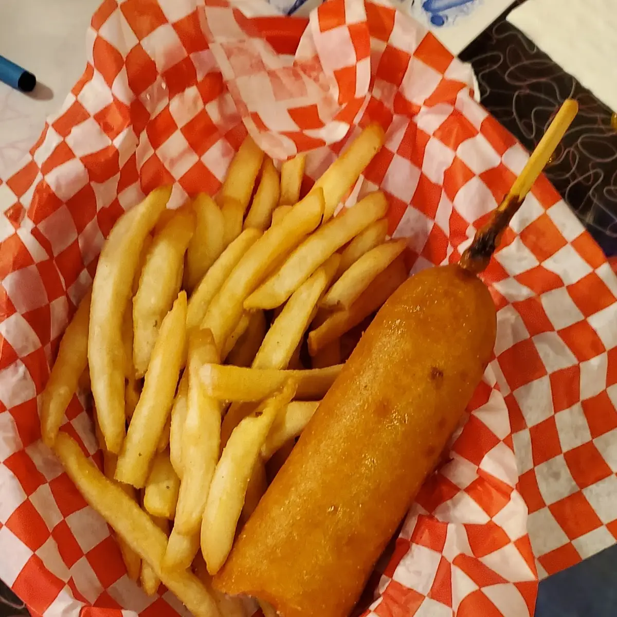 Corn Dog and Fries