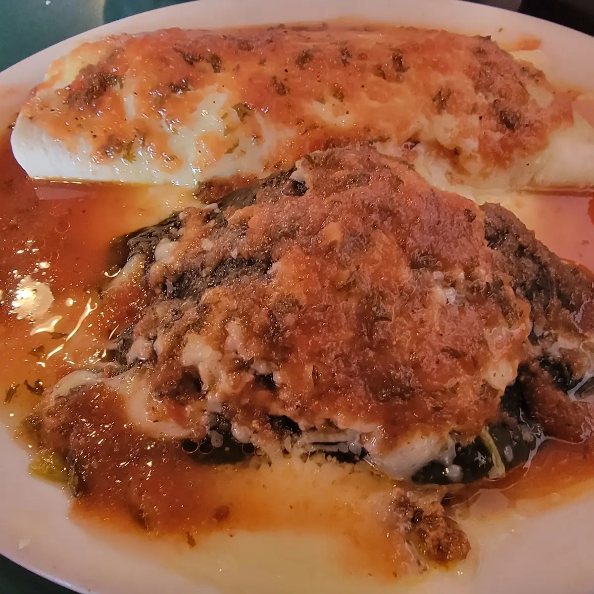 Beef Burrito and Chilli Relleno
