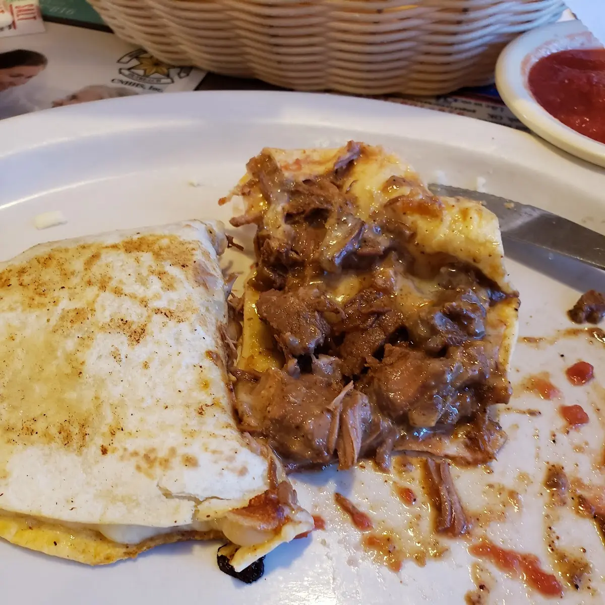 Beef Tips and Cheese Quesadilla