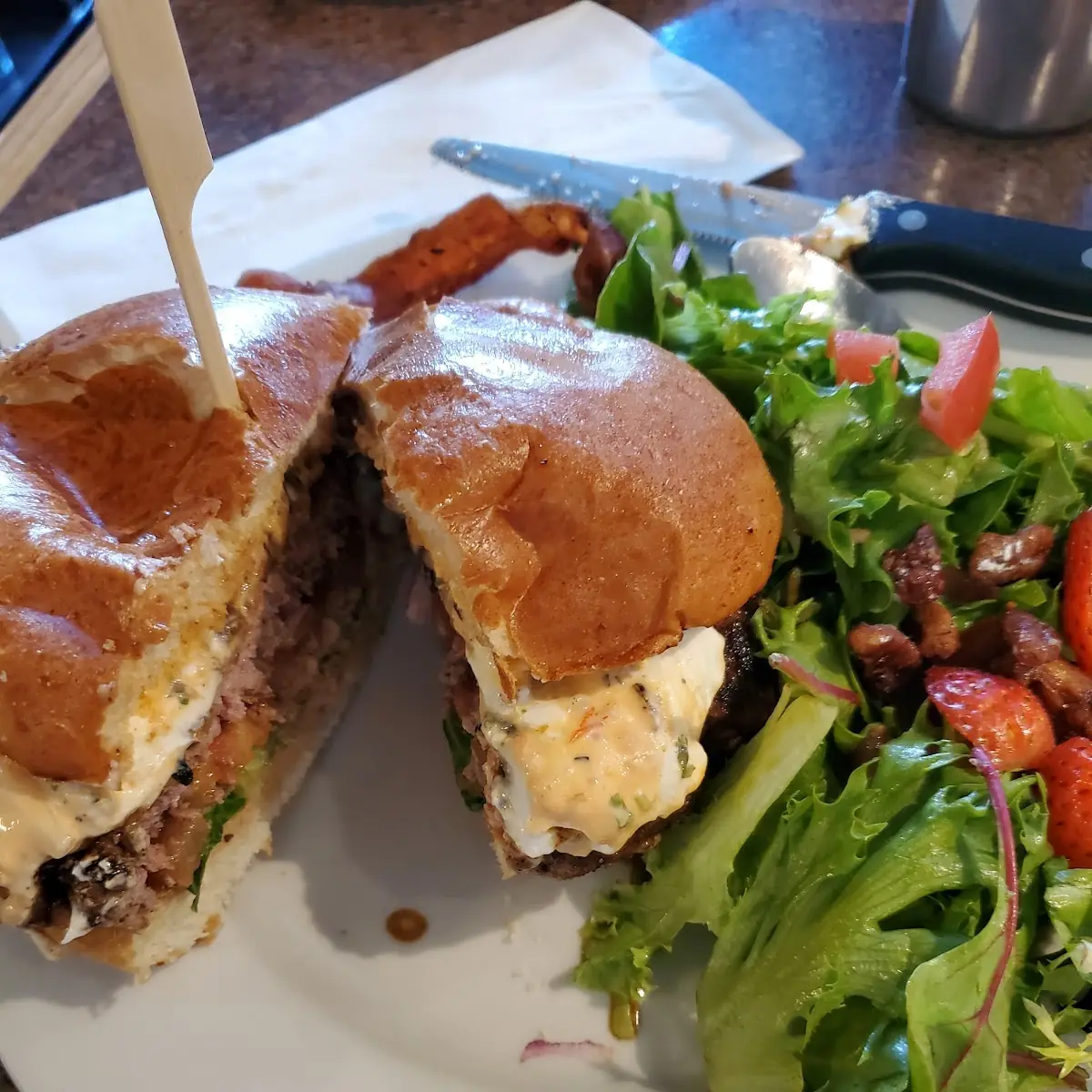 Lamb Burger with Goat Cheese