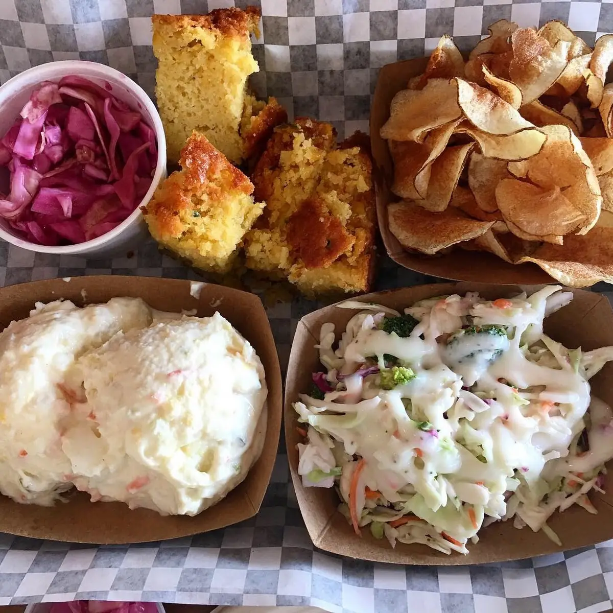 Mashed Potatoes and Salad