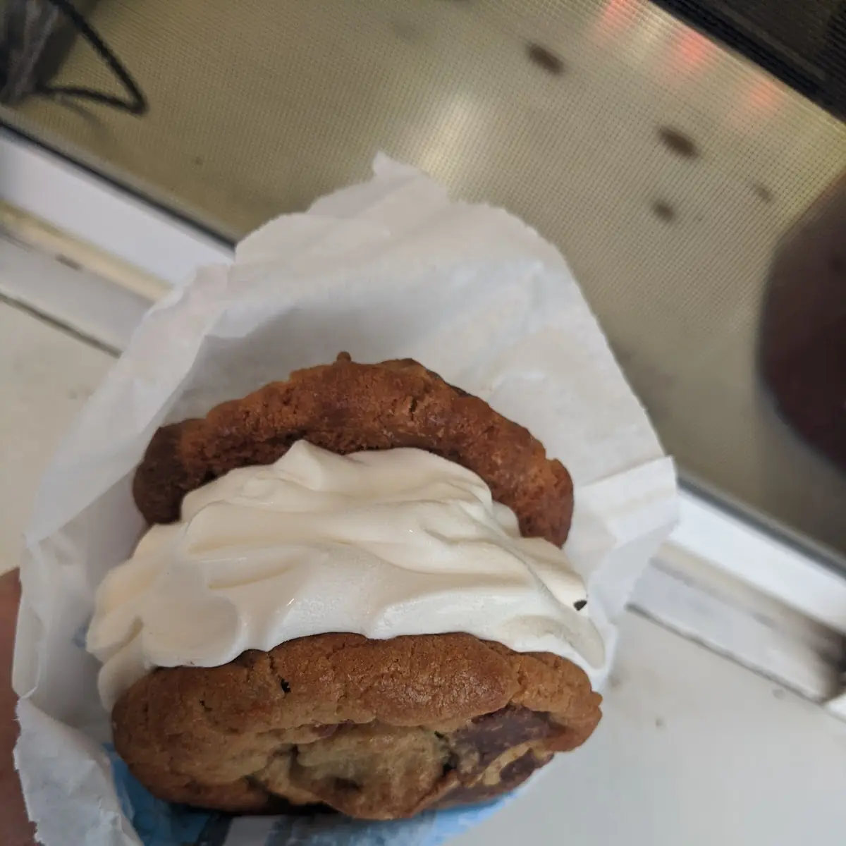 Chocolate Chip Cookie Ice Cream Sandwich
