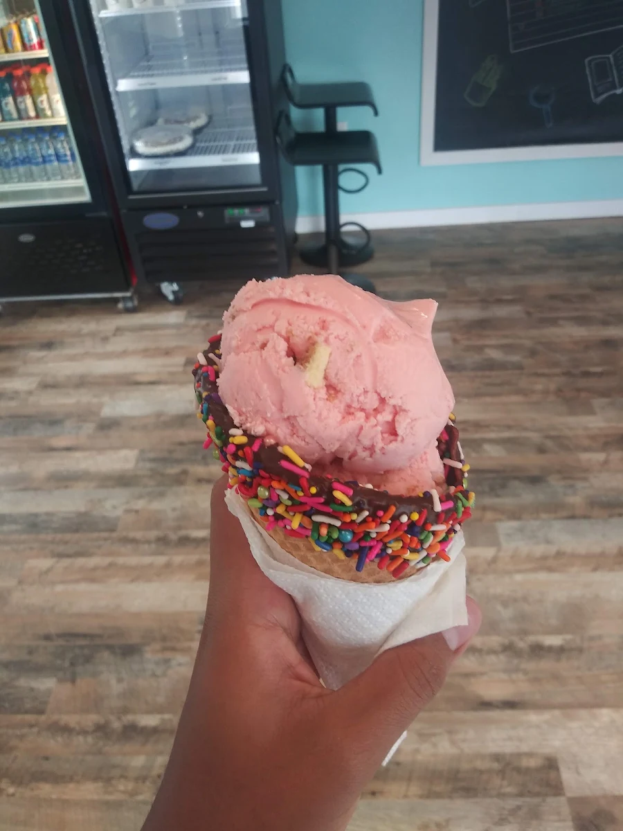 Strawberry Cheesecake Icecream with Sprinkle Cone