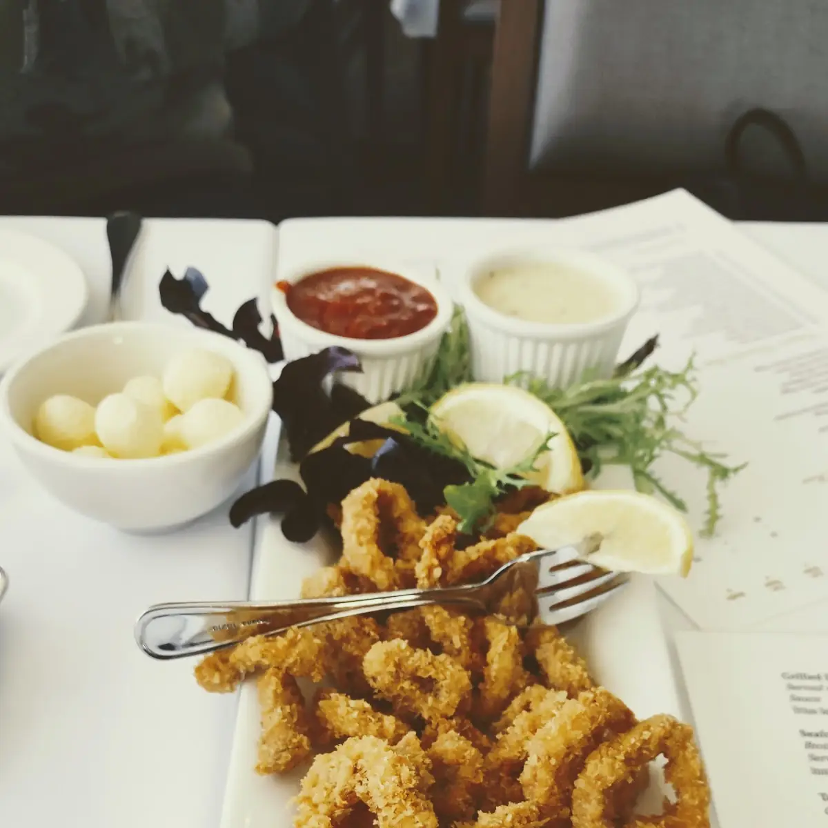 Tender Calamari Rings, Skylon Tower Revolving Dining Room