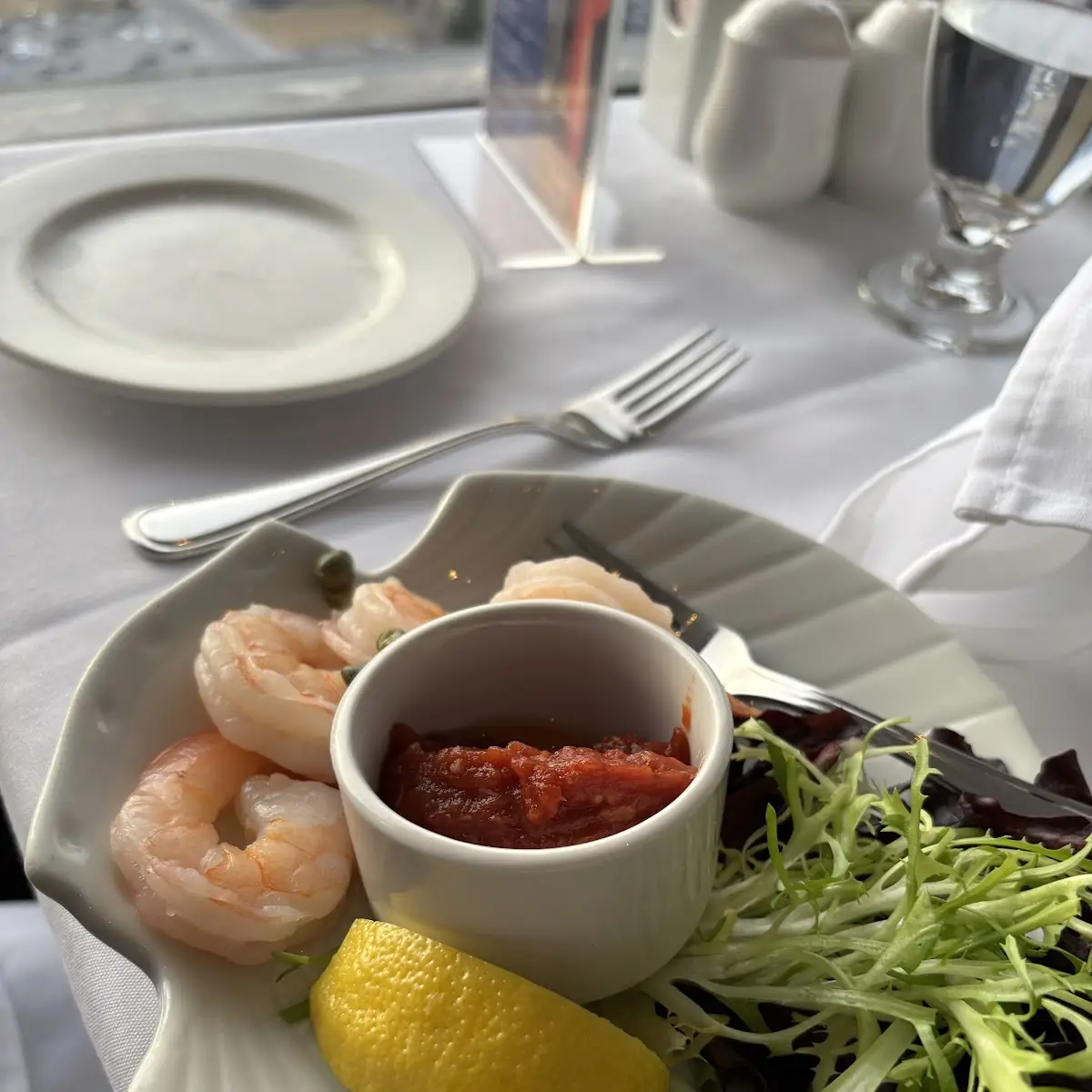 Wild Tiger Shrimp Cocktail, Skylon Tower Revolving Dining Room