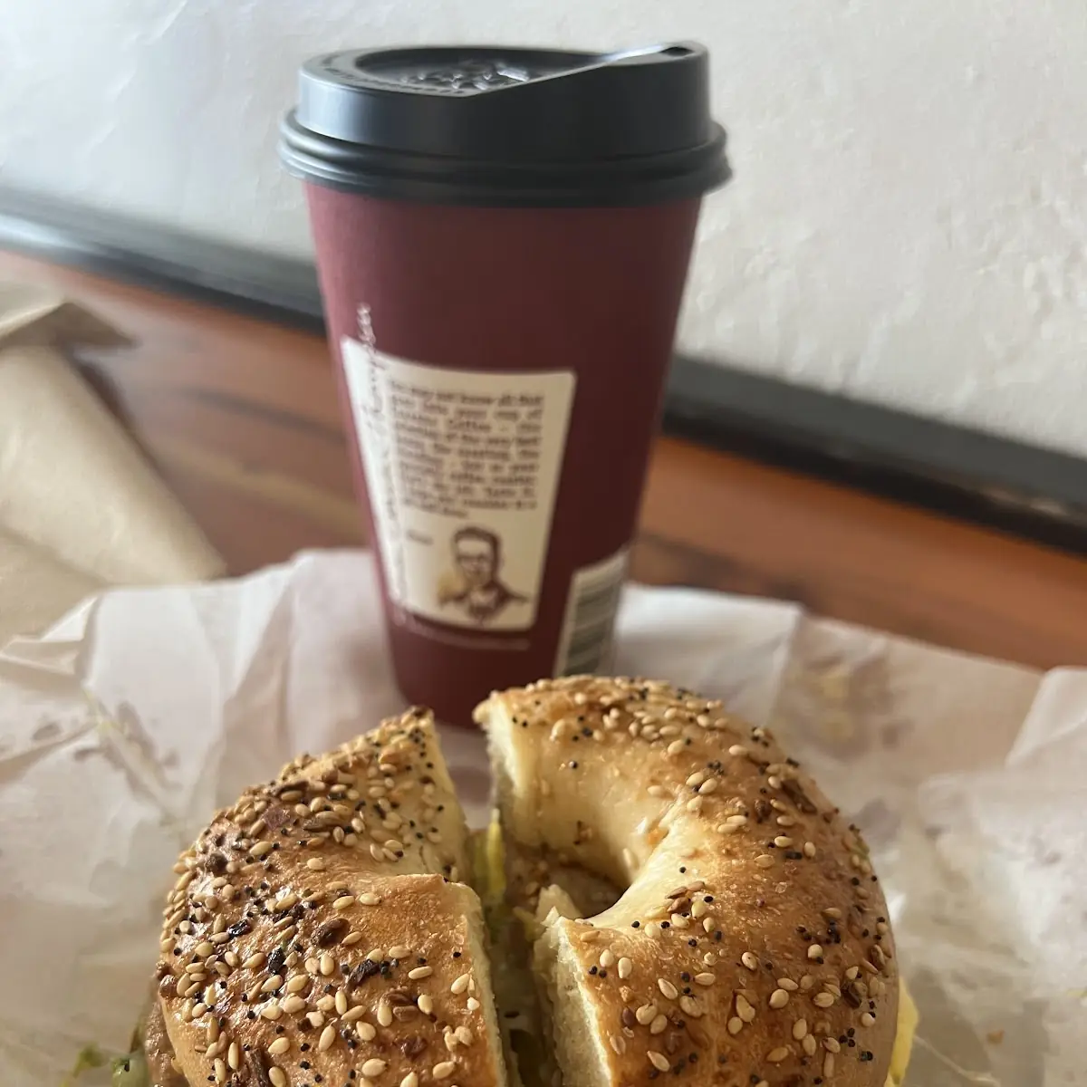 Breakfast Sandwich and Latte