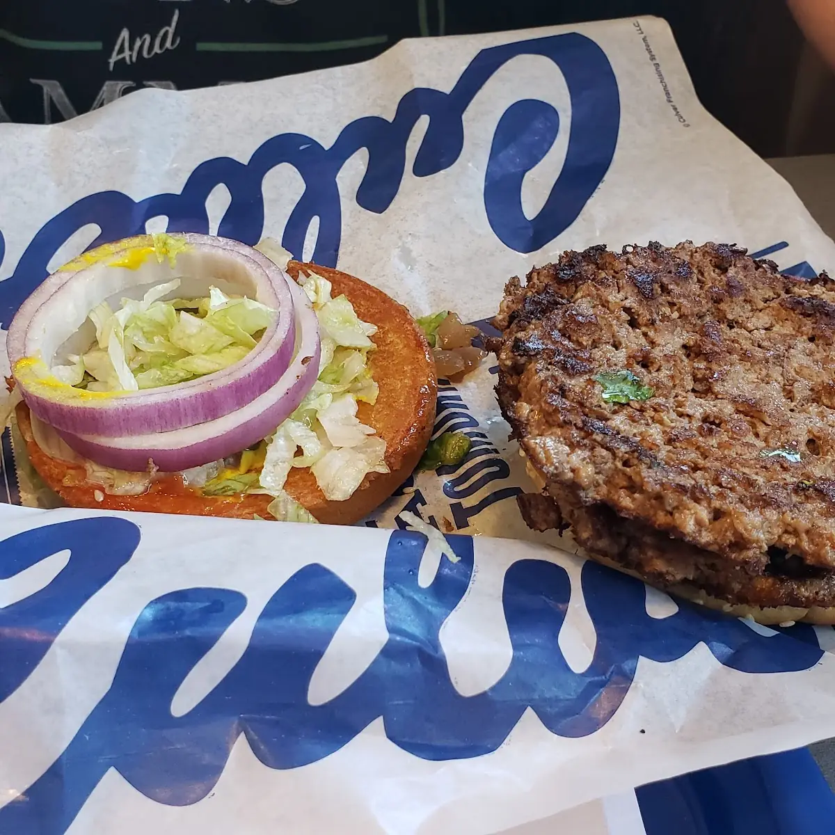 Double Butter Burger with Grilled Onions