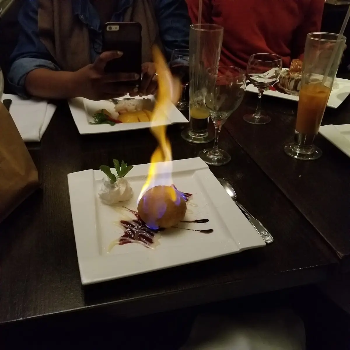 Fried Ice Cream on Fire