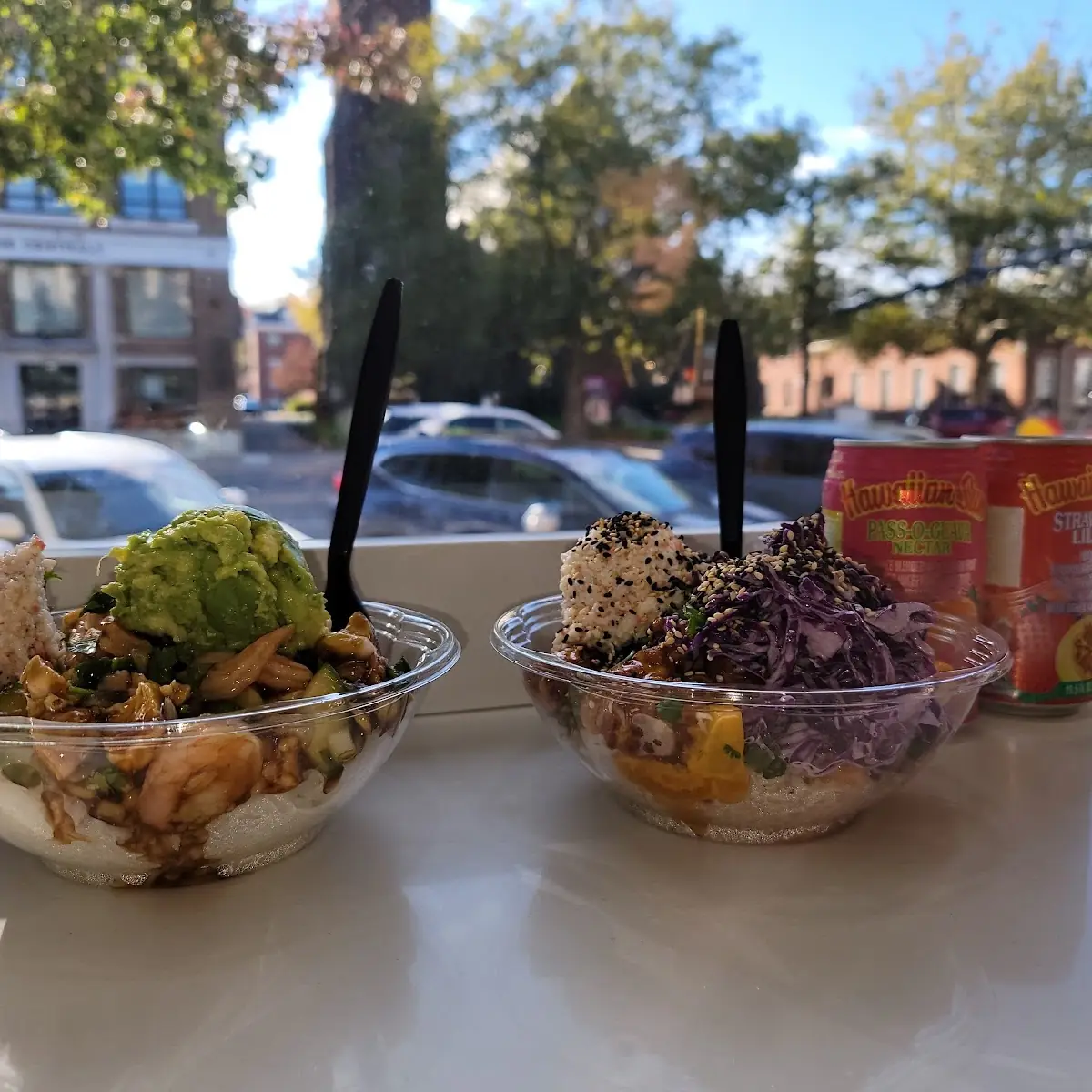 Poke Bowl with Cooked Shrimp and Chicken