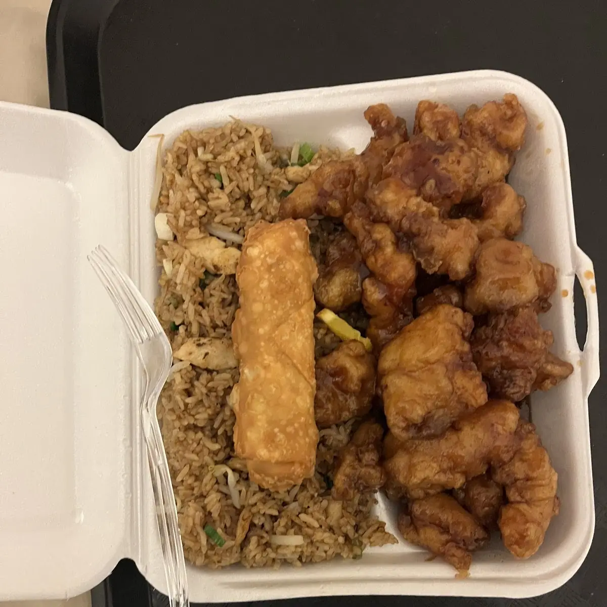 Orange Chicken Fried Rice Chicken with Egg Roll