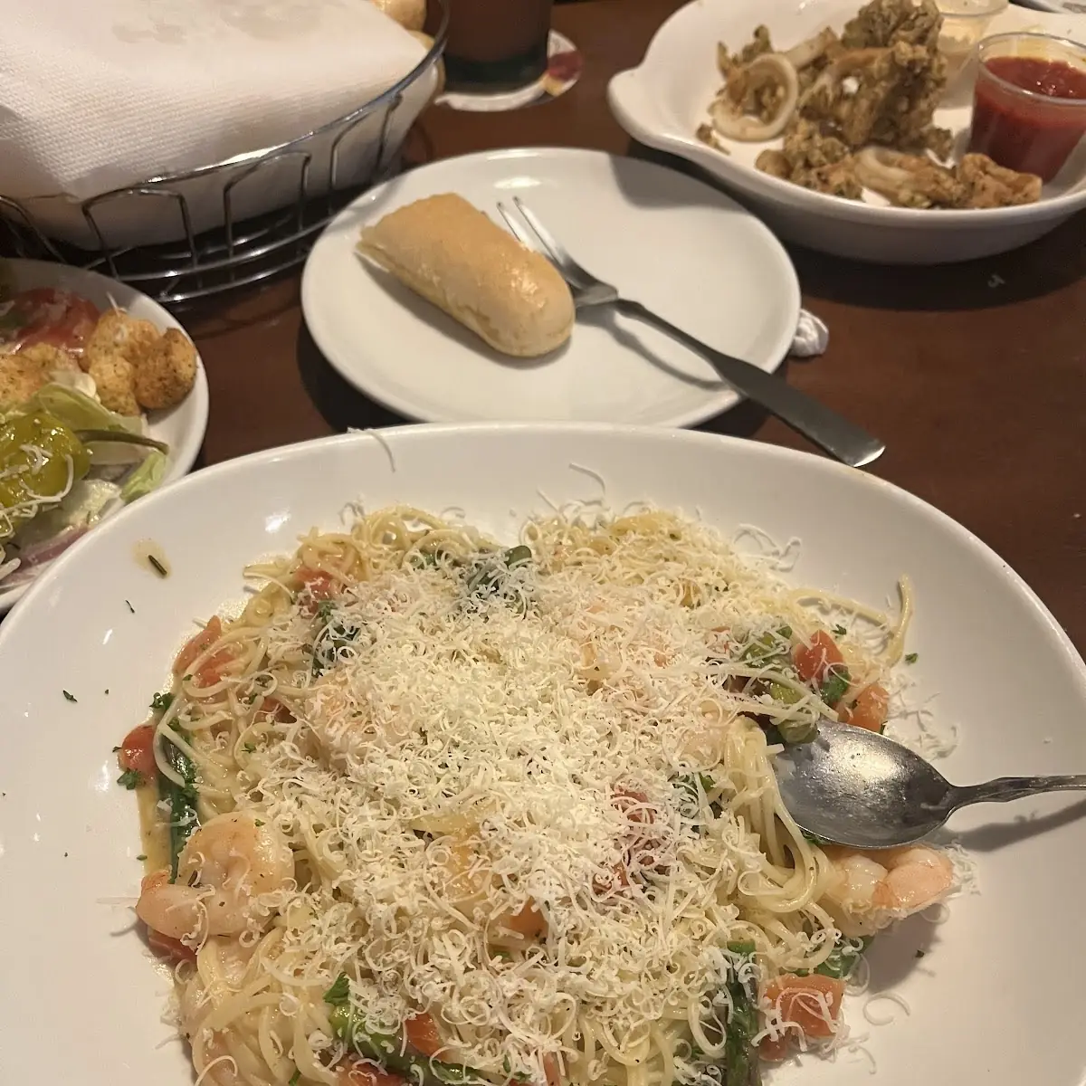 Pasta Carbonara Con Camarones