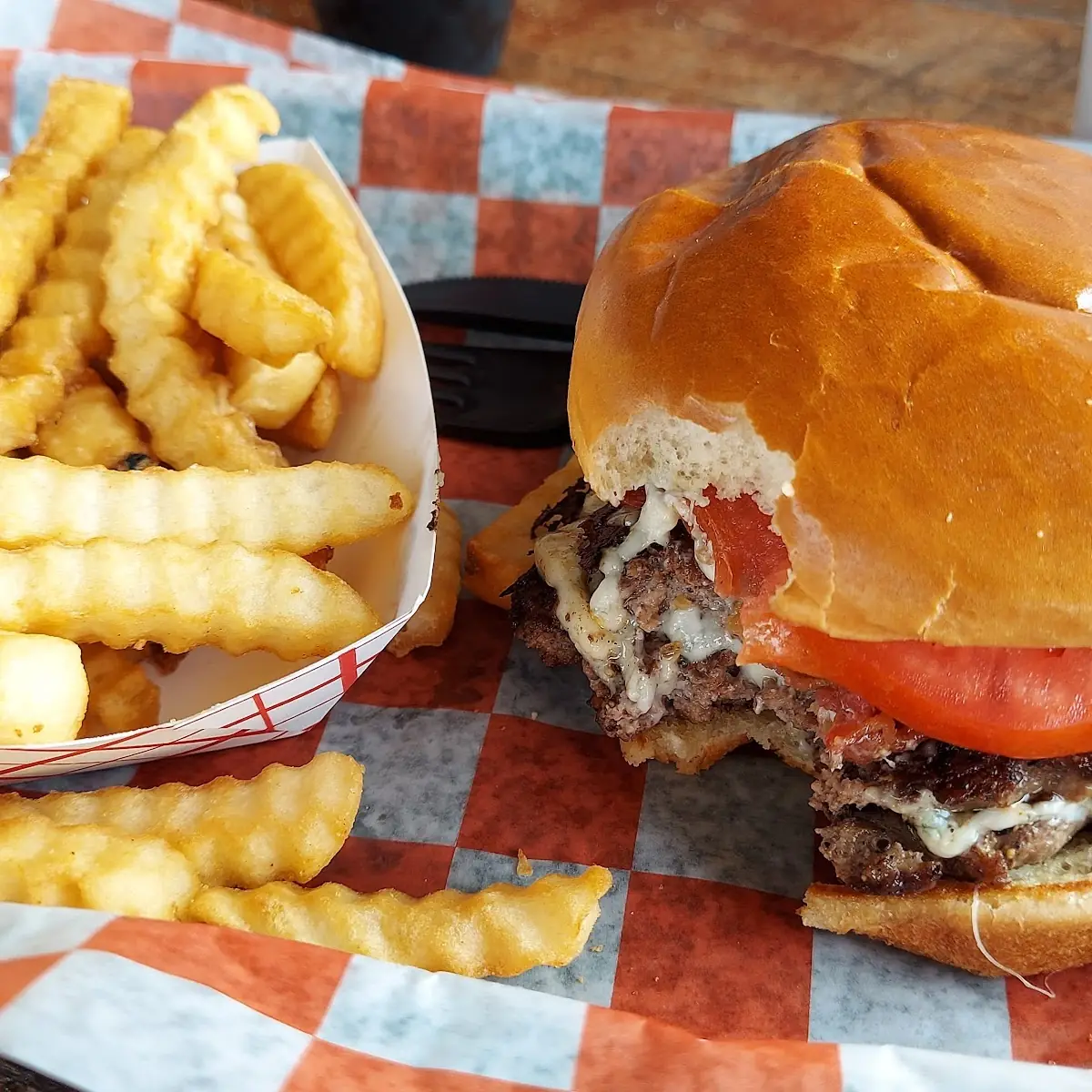 Blue Cheese Burger and Fries