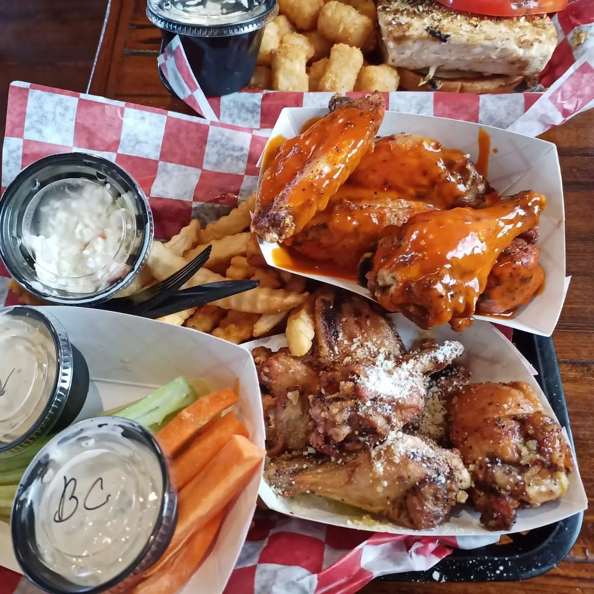 Garlic Parmesan and Teriyaki Wings