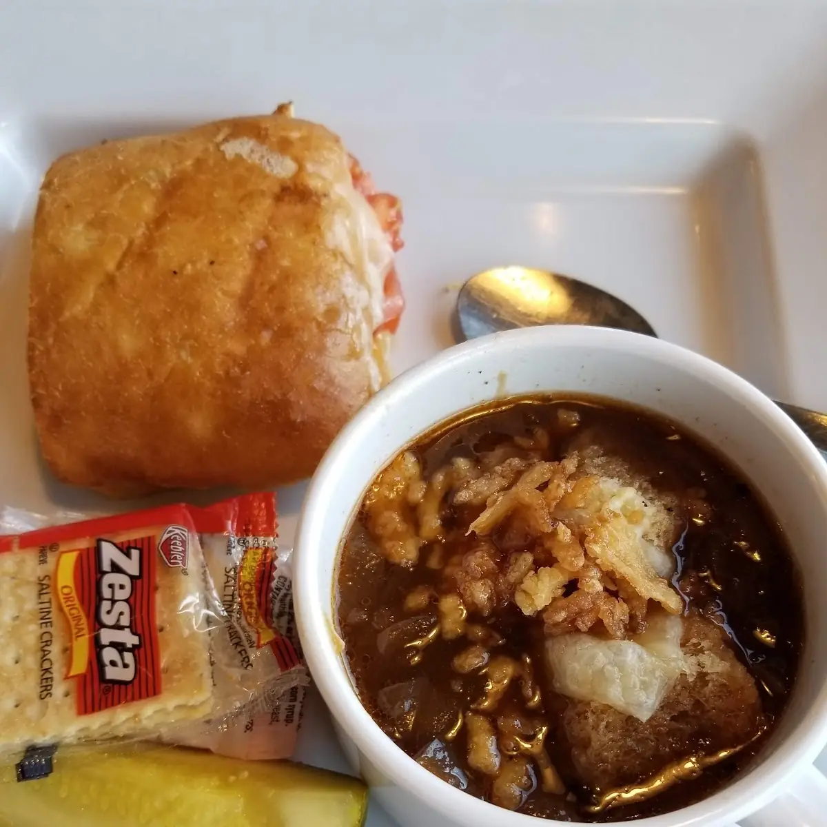 French Onion Soup and Sandwich