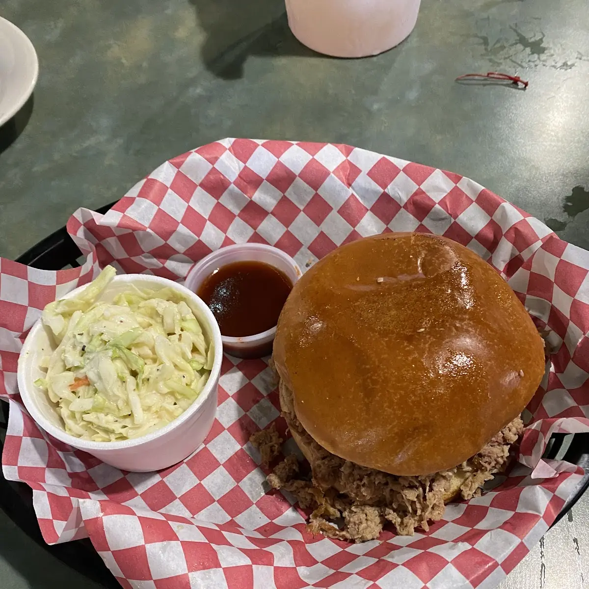 Pulled Pork Sandwich and Coleslaw