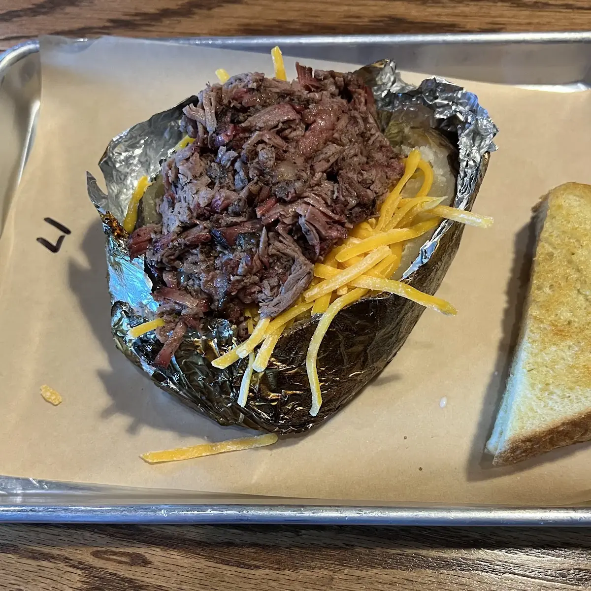 Shredded Beef Brisket Baked Potato
