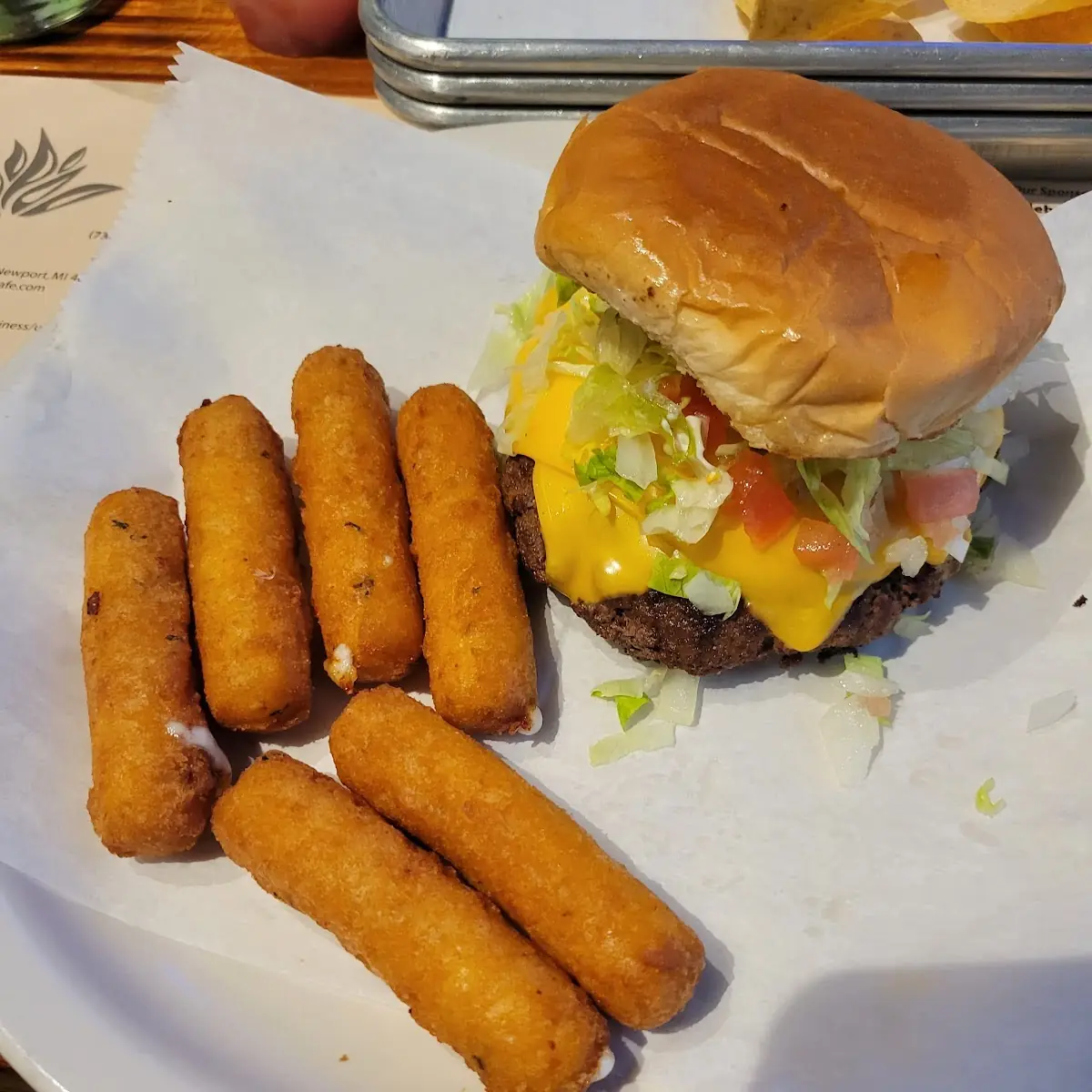 Cheese Burger and Cheese Sticks