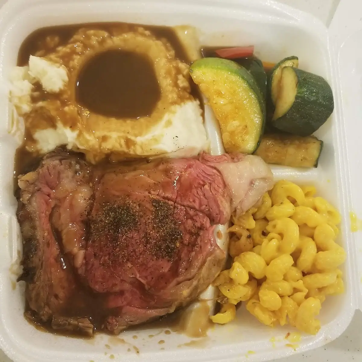 Prime Rib Mashed Potatoes Mac N Cheese Zucchini