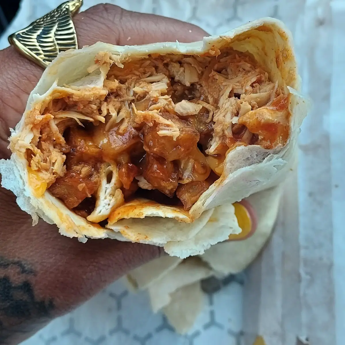Chipotle Chicken Burrito with Red Chili