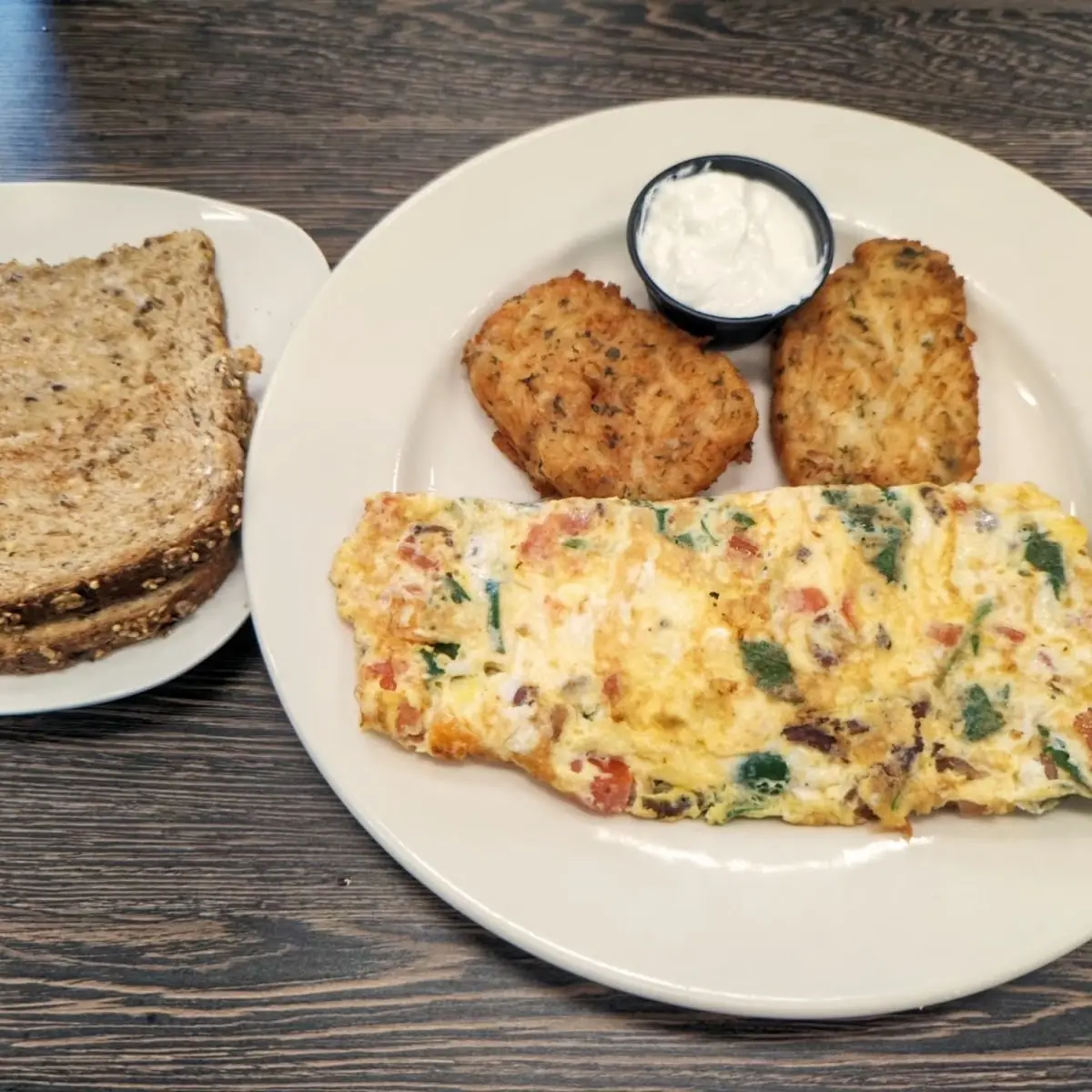 House Omelette with Potato Cakes