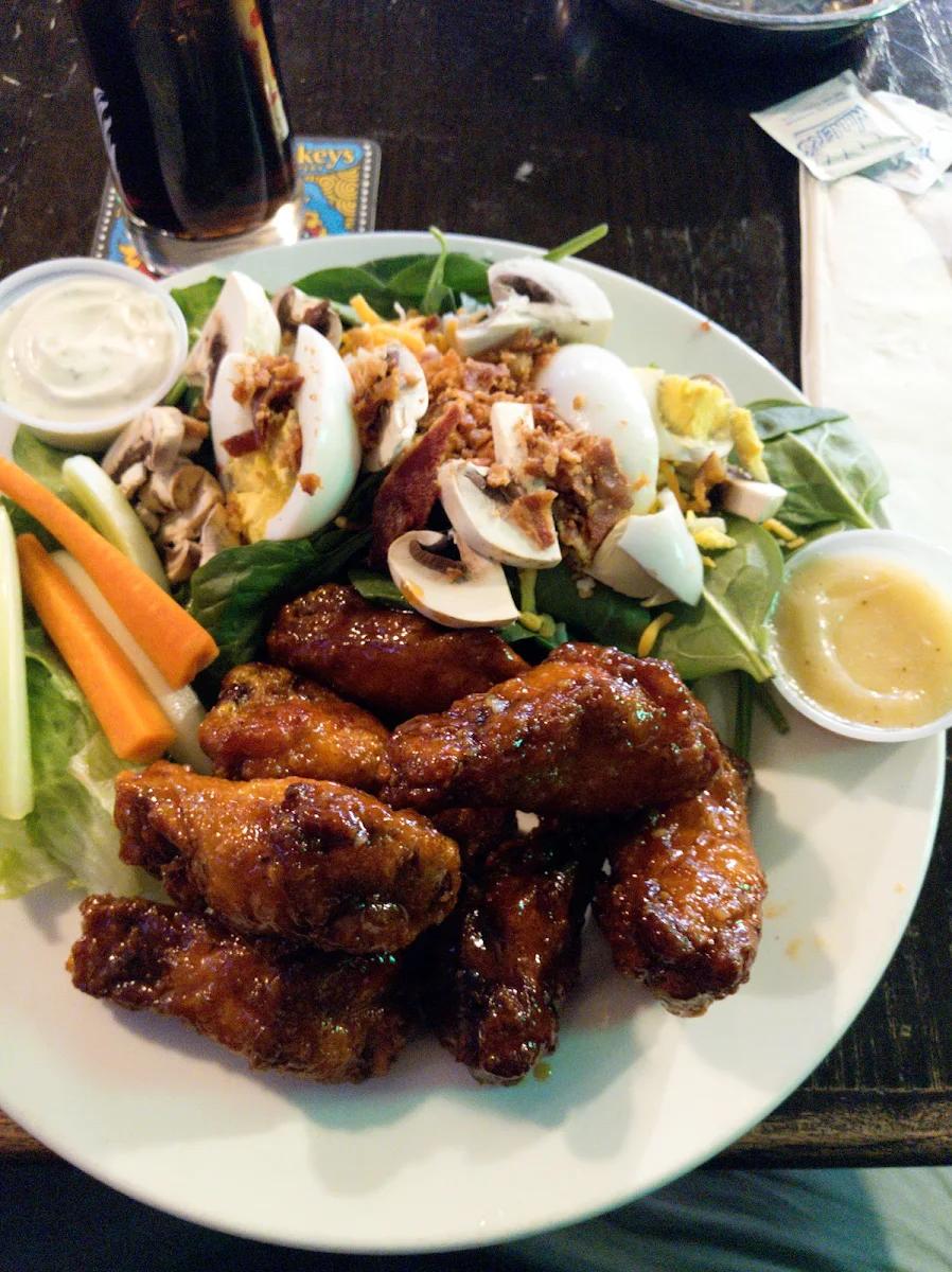 Chicken Wings & Spinach Salad, Toby's Pub & Eatery