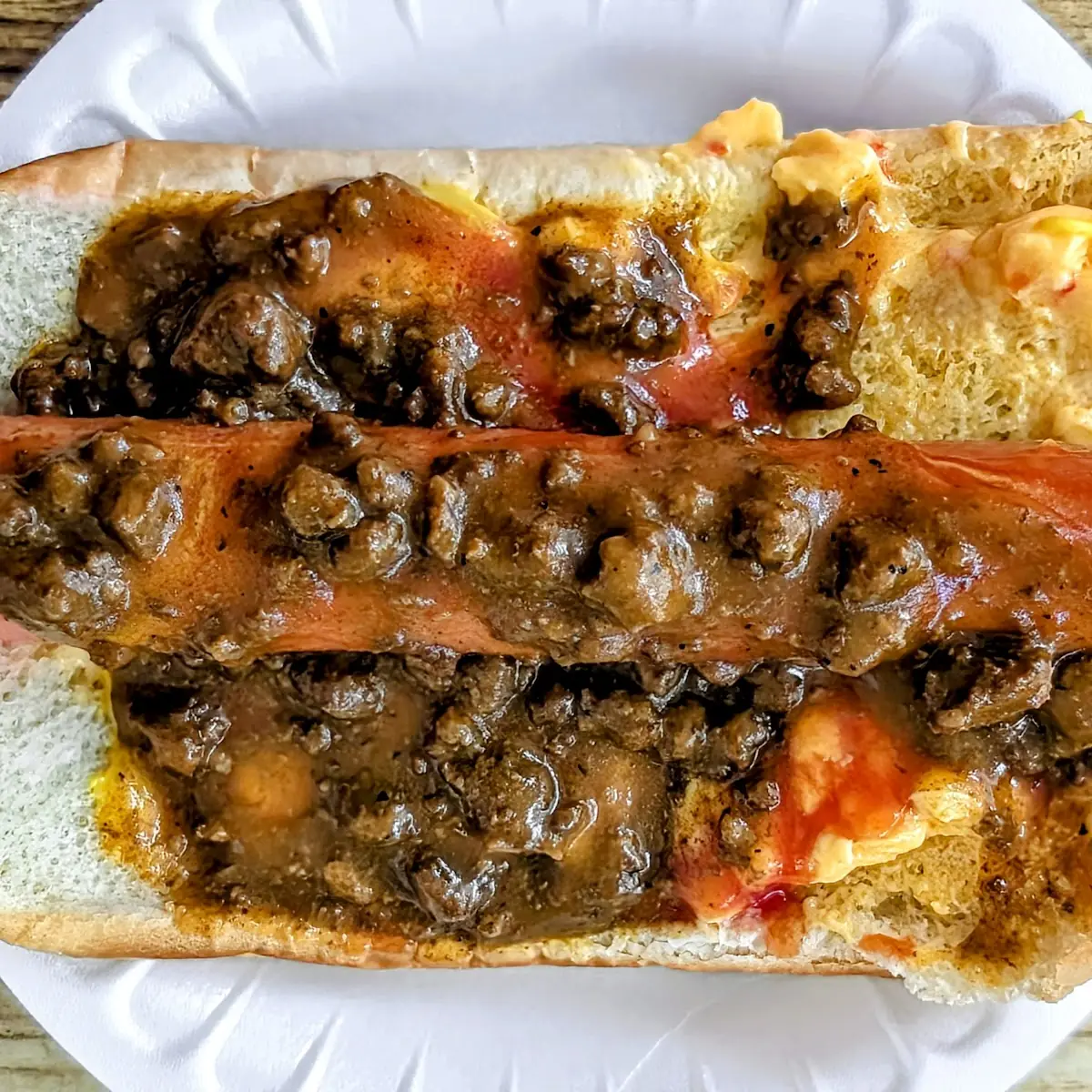 Pimento Cheese Chili Dog