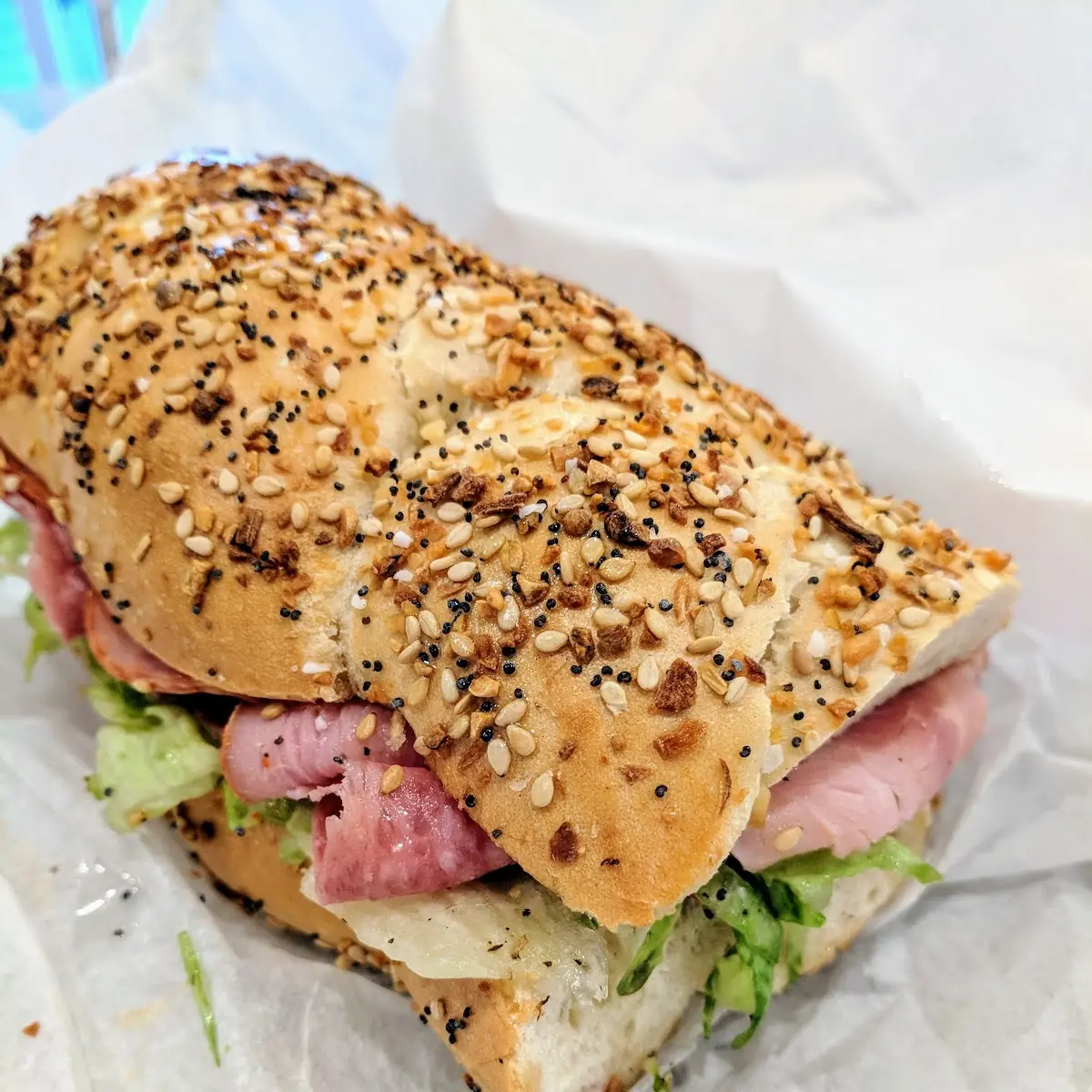Italian Hoagie on Everything Bagel