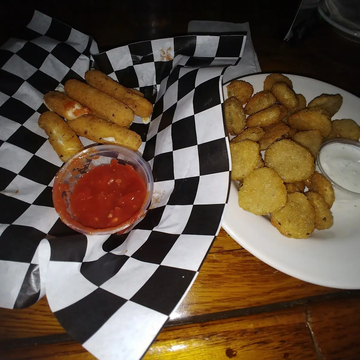 Mozzarella Cheese Sticks and Fried Pickles