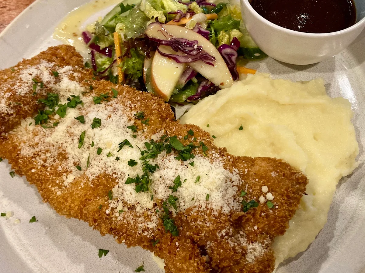 Pork Schnitzel and Mash, BHIVE Beecroft
