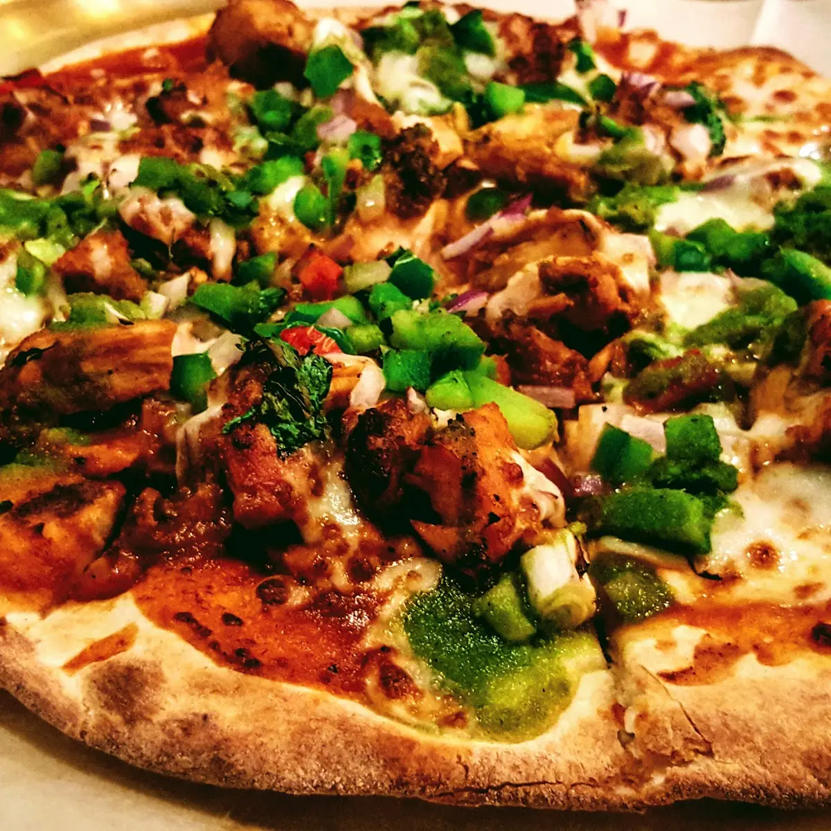 Chicken Tikka Naan Pizza