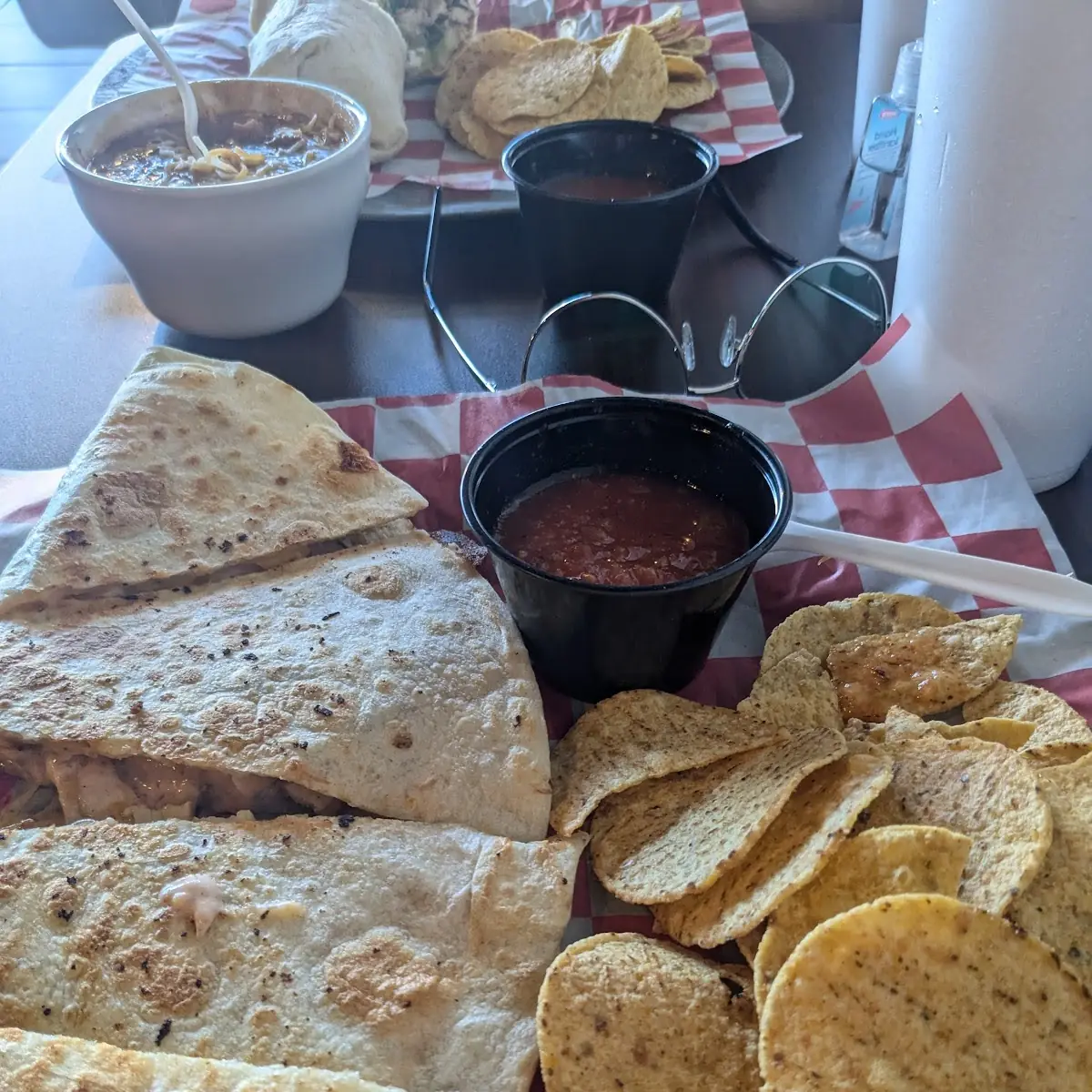 Chicken Quesadilla with Chips and Salsa