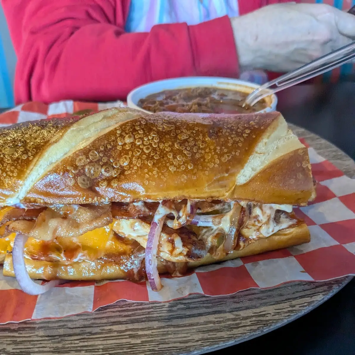 Great BBQ Chicken Sandwich with Chili