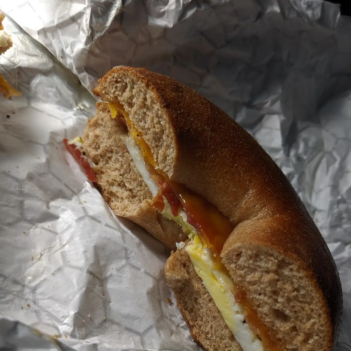Wheat Bagel with Cheddar Cheese