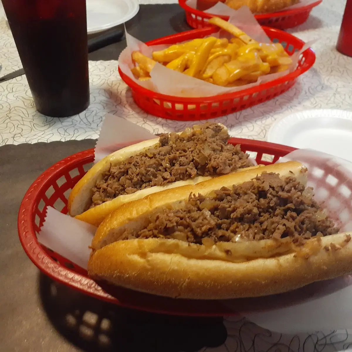 Cheese Fries and Cheese Steak