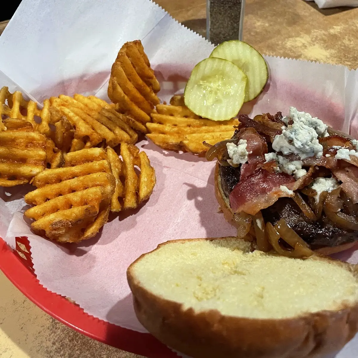 Blue Cheese Burger and Fries