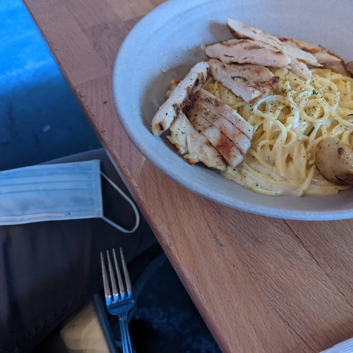 Spaghetti Cacio E Pepe with Chicken Alfredo Sauce