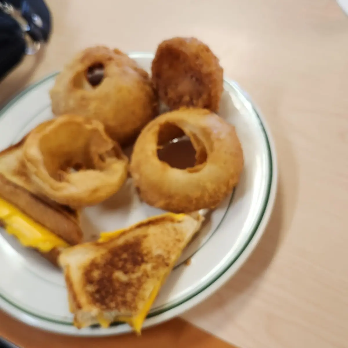 Grilled Cheese and Onion Rings