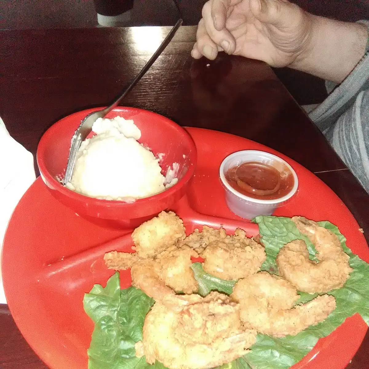 Fried Shrimp and Mashed Potatoes