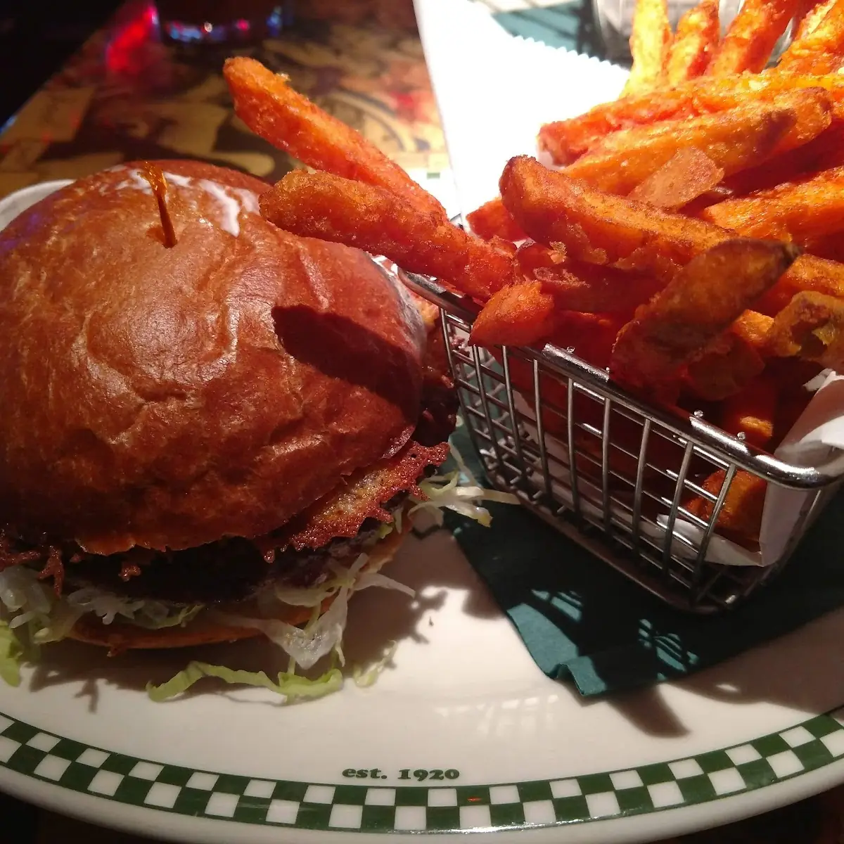 Cheeseburger with Sweet Potato Fries
